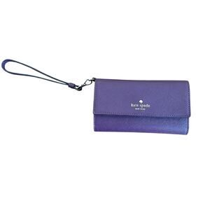 Kate Spade Deep Plum Hold The Phone Leather Tech Wallet Clutch Wristlet NWT
